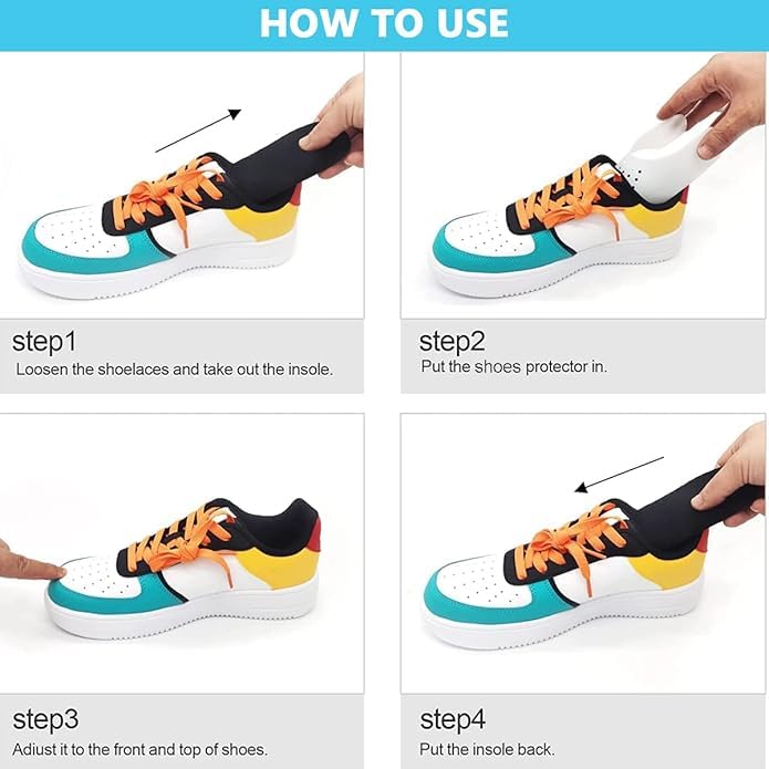 SITANSH Shoe Protectors for Air Force Anti-Wrinkle Shoes Protectors for Men's Soft Material Sneaker Guard Shoes Protector No Creases shoes for protection safety Guard (White - 4 Pair) - Image 2