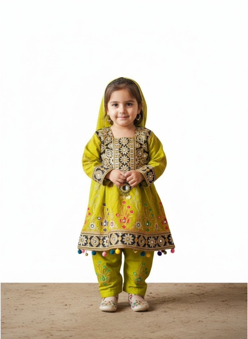 Baby Girl Afghani Anarkali Dress (1-3 Years) - Image 2