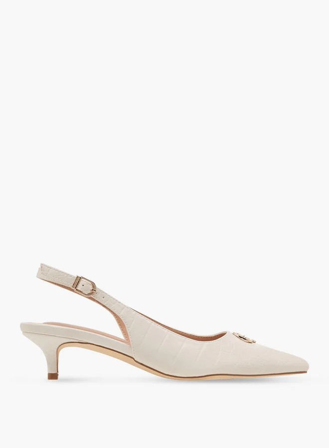 Celeste Women's Textured Pointed Toe Shoes with Buckle Closure
