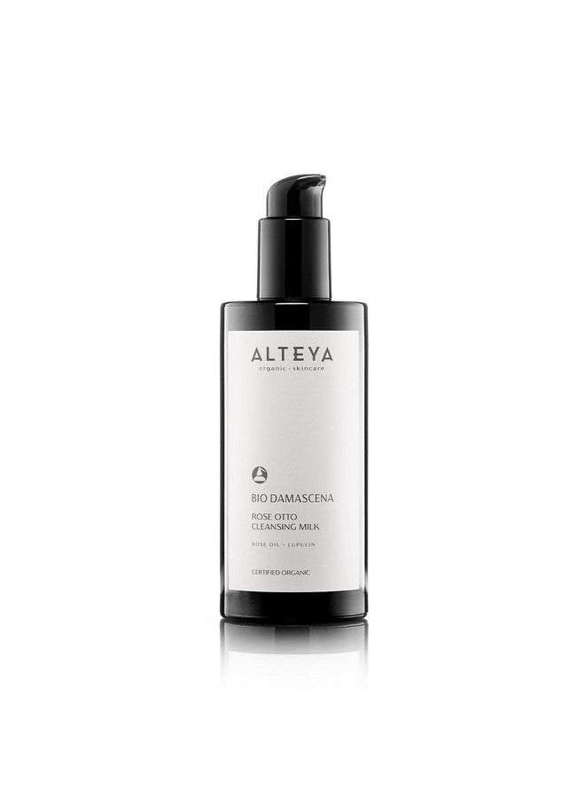 Alteya Organics Cleansing Milk Certified Organic Skin Care 6.8 Fl Oz/200 Ml Bio Damascena Award-Winning Face Cleanser With Organic Bulgarian Rose Oil Purifying, Balancing And Moisturizing