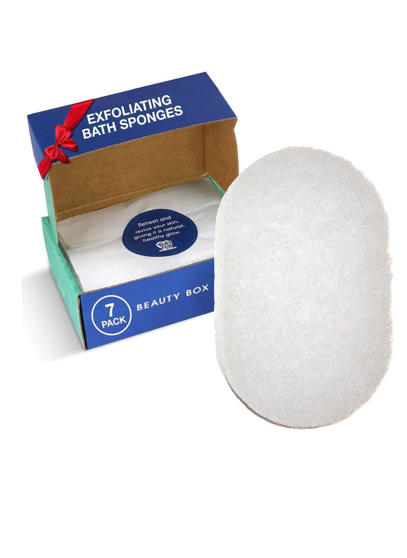 HartFelt - 7 Pack Body Exfoliation Beauty Box with Body Wash Scrubber | Super Soft Exfoliating Bath Sponges for Shower Women & Men | Chemical-Free Bathing Sponge Set for Dead Skin Removal | Gift Box - Image 1