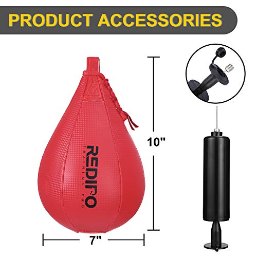 Redipo Boxing Speed Bag - PU Leather Speed Punching Ball - Heavy Duty Hanging Swivel Ball for Gym & MMA Muay Thai Sports Fitness - Punching Dodge Striking Speed Reflex Ball - Image 3