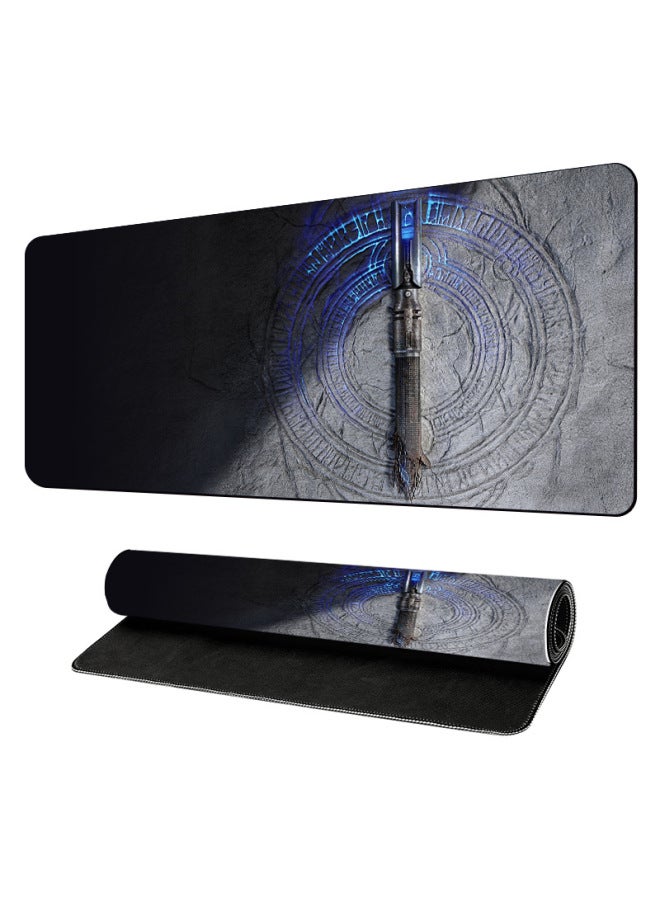Temu Specially For Non-slip Mouse Pad Thickened Lock Edge Natural Rubber Large Computer Keyboard Office Desk Mat-Color:300*800*2mm-Pattern:J-240  - Image 1