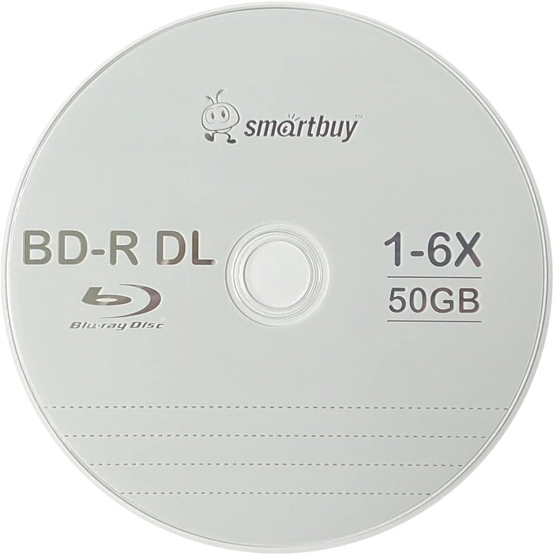 Smartbuy قرص بيانات قابل للتسجيل 50 جيجابايت 6X بلو-راي BD-R DL مزدوج الطبقة مع شعار فارغ (20 قرص) - Image 3