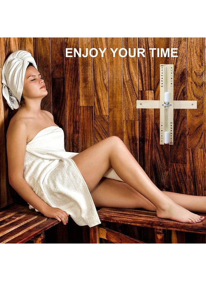 Sauna Hourglass Sand Timer 15 Minute: Wood White Sand Clock,Large Sand Watch 15 Min, Reloj De Arena, Rotating Heat Resistant Wooden Hour Glass Sandglass for Sauna Room - Image 2
