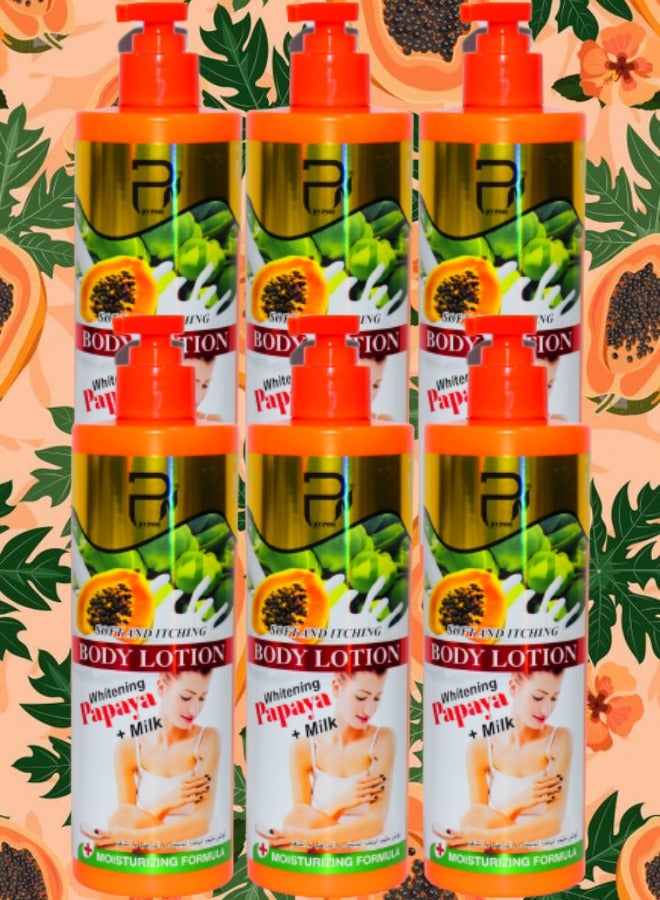 PYRON 6 Pieces Papaya Body Lotion Soft And Itching 500g - Image 1