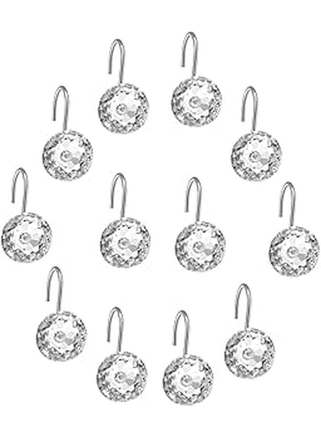Heavy Duty Shower Curtain Hooks 12 Pack Modern Bathroom Hooks For Shower Rods Turquoise - Image 1
