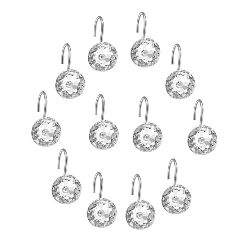 Heavy Duty Shower Curtain Hooks 12 Pack Modern Bathroom Hooks For Shower Rods Turquoise - Image 2