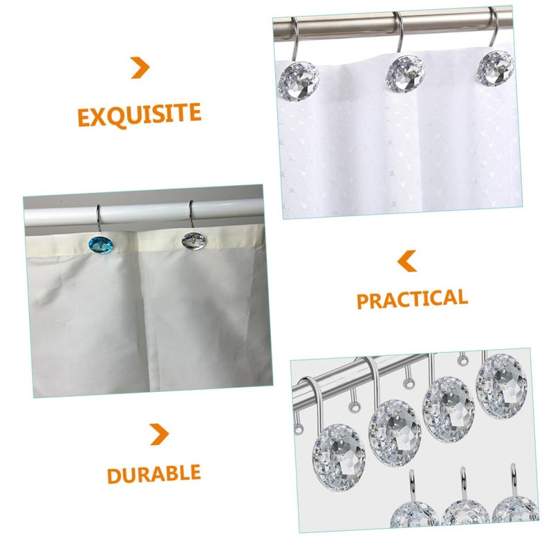 Heavy Duty Shower Curtain Hooks 12 Pack Modern Bathroom Hooks For Shower Rods Turquoise - Image 4