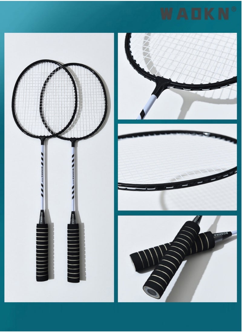 WAOKN - Badminton Racket Set, Lightweight Professional Badminton Racket Set for Badminton Racquets Badminton Rackets Set, Lightweight Badminton Rackets Professional Set with 3 Nylon Ball, 1 Badminton Bag - Image 1