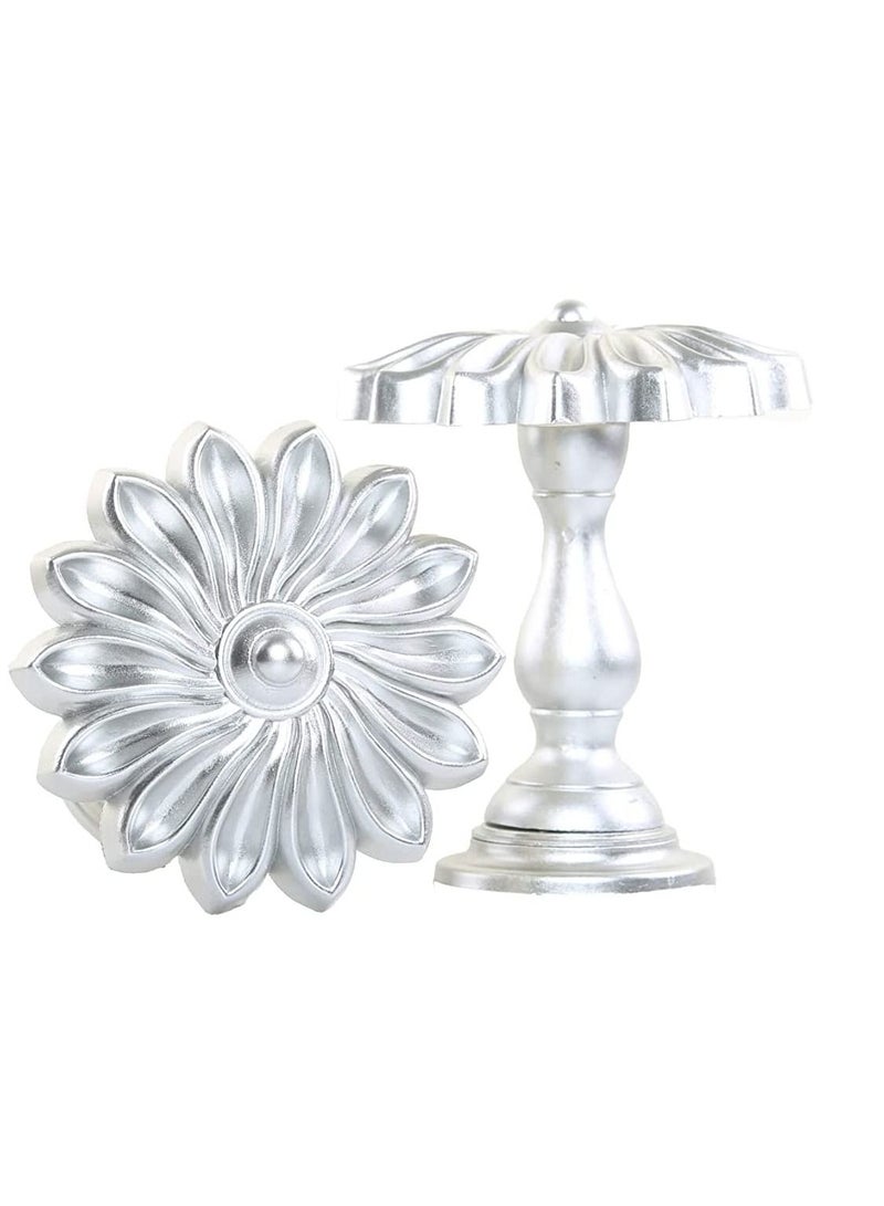 IDT 1 Pair Curtain Holdbacks Window Tie Backs Holders For Bedroom Wall Office Decor Home Sheer Blackout Drapes Blind Curtains Decorations Accessories Buckle Hooks Silver Colour - Image 2