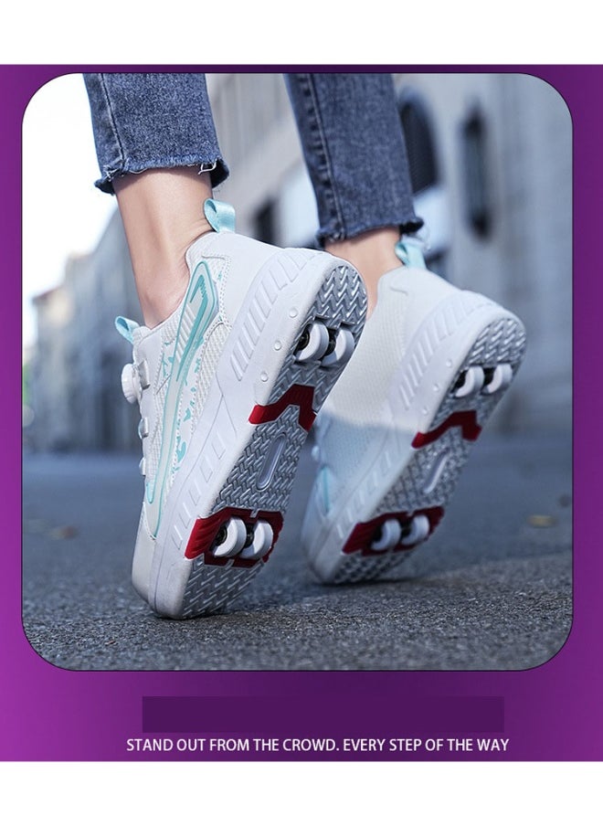 NIBEMINENT Kids Roller Skates Shoes 4 Wheels Roller Shoes Boys Girls Wheel Shoes Roller Sneakers Shoes for Beginner More Balanced  - Image 4