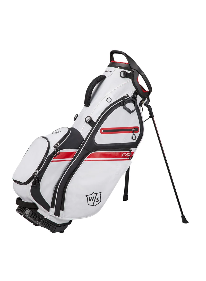 Exo II Stand/ Carry Golf Bag with 5 divided club sections, White