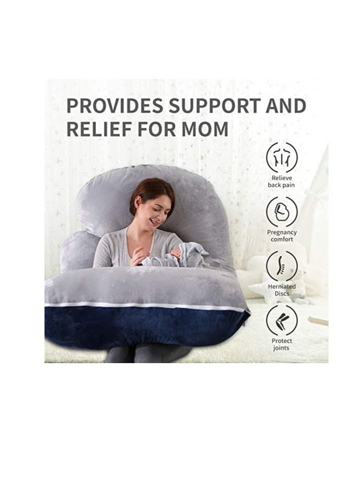 molody U Shaped Nursing And Maternity Pillow With Removable Velvet Cover  - Image 2