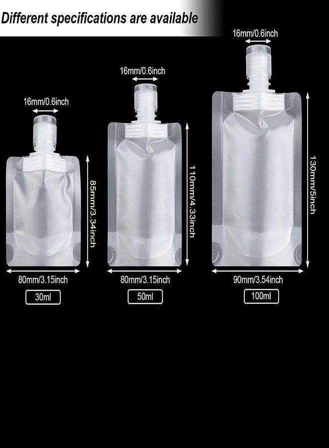 FALONG Travel Fluid Makeup Packing Bag Transparent Clamshell Packaging Bag Plastic Stand Up Spout Pouch Refillable Empty Squeeze Pouch for Lotion/Shampoo/Face Cream/Hand Soap 3 PCS SET - Image 3
