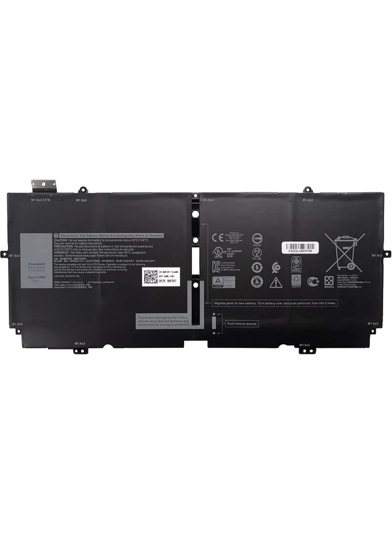 X1W0D 7.7V 6000mAH 46WH XX3T7 0XX3T7 00FDRT X1WOD MM6M8 0MM6M8 Battery Compatible for Dell XPS 13 7390 2-in-1 / XPS 13 9310 2-in-1 P103G P103G001 P103G002 Series - Image 1