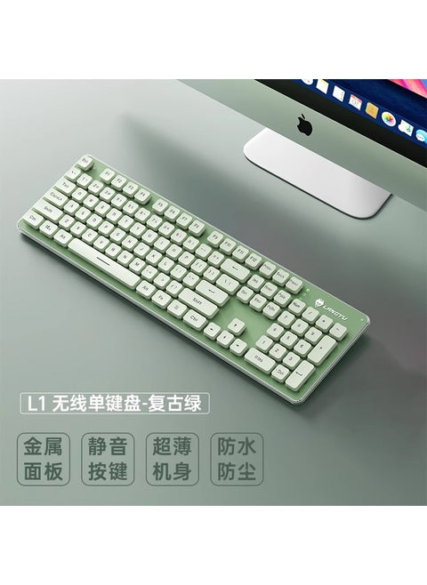 LANGTU L1 Mechanical-Like Silent Keyboard Gaming and OfficeL1 Matcha Green-Warm Light [Wireless 2.4G] Mute Edition L1 Matcha Green-Warm Light [Wireless 2.4G] Mute Edition