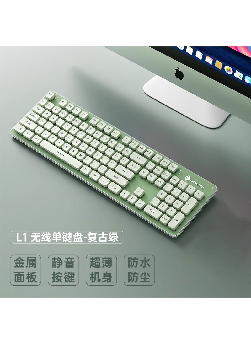 LANGTU L1 Mechanical-Like Silent Keyboard Gaming and OfficeL1 Matcha Green-Warm Light [Wireless 2.4G] Mute Edition L1 Matcha Green-Warm Light [Wireless 2.4G] Mute Edition