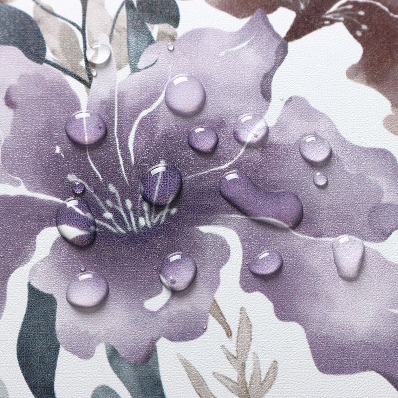 GloryTik Floral Wallpaper Purple Peel and Stick Wallpaper Boho Wall Paper Floral Contact Paper Removable Bathroom wallpapr Self Adhesive Wallpapr for Bedroom Cabinets Decor Vinyl 17.3"X118" - Image 4