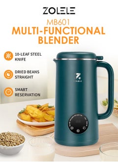 ZOLELE Multi-Funtional Juice Blender & Electric Kettle with 10 Stainless Steel Blades, 4 Blending Modes & 600ml and Capacity BPA-Free MB601  - Green  - Image 1