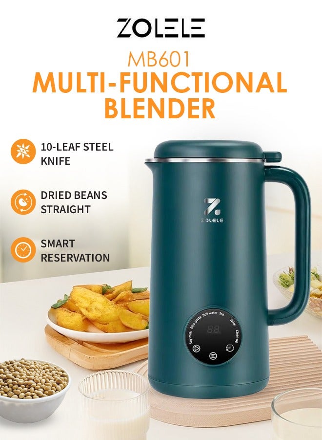 ZOLELE Multi-Funtional Juice Blender & Electric Kettle with 10 Stainless Steel Blades, 4 Blending Modes & 600ml and Capacity BPA-Free MB601  - Green  - Image 1