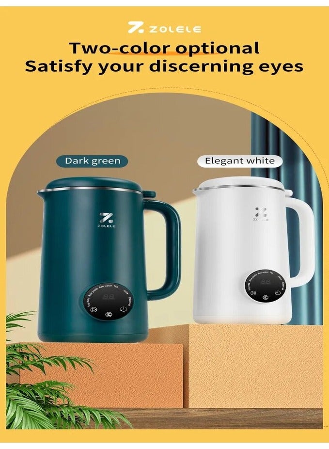 ZOLELE Multi-Funtional Juice Blender & Electric Kettle with 10 Stainless Steel Blades, 4 Blending Modes & 600ml and Capacity BPA-Free MB601  - Green  - Image 3