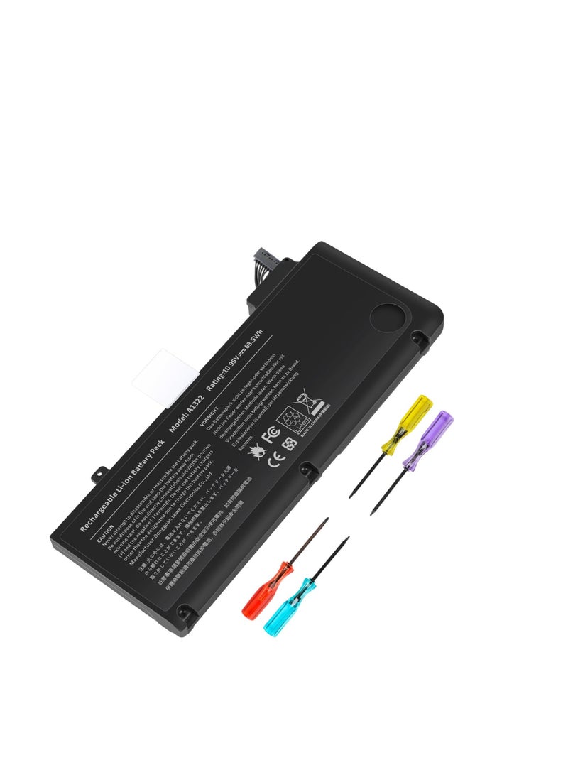 Terabyte بطارية لابتوب A1322 A1278 لجهاز ماك بوك برو 13 بوصة [إصدار 2009 2010 2011 2012] بطارية بديلة بسعة كبيرة وأداء عالي وعمر طويل [10.95 فولت 63.5 واط ساعي] - Image 1