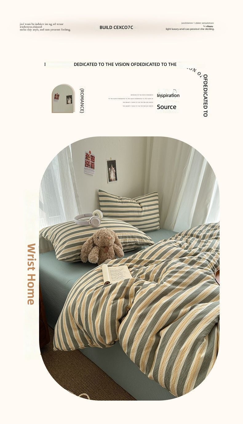 Wristi A-level skin friendly double-layer down comforter set - soft and breathable dormitory bedding, bed sheets, duvet covers, pillowcases - Image 3
