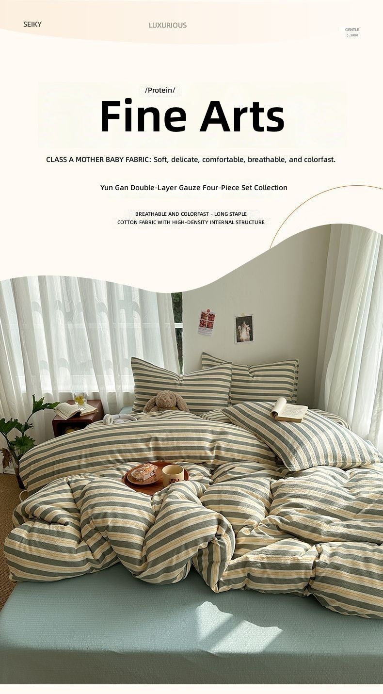 Wristi A-level skin friendly double-layer down comforter set - soft and breathable dormitory bedding, bed sheets, duvet covers, pillowcases - Image 2