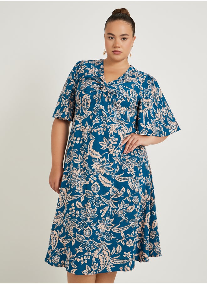 Styli Floral Print Midi Dress  - Image 3