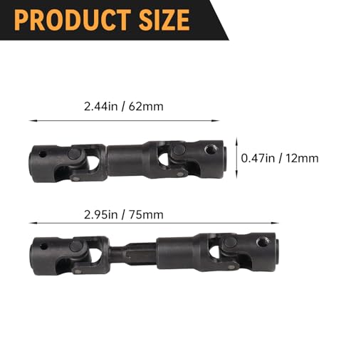 FriHobby Splined Steel Universal Drive Shaft Driveshafts CVD Axle Shaft 1/10 Scale RC Crawler Car Upgrades Replacement for Traxxas Axial Tamiya RC4WD Redcat Racing (62-75mm Length) - Image 2