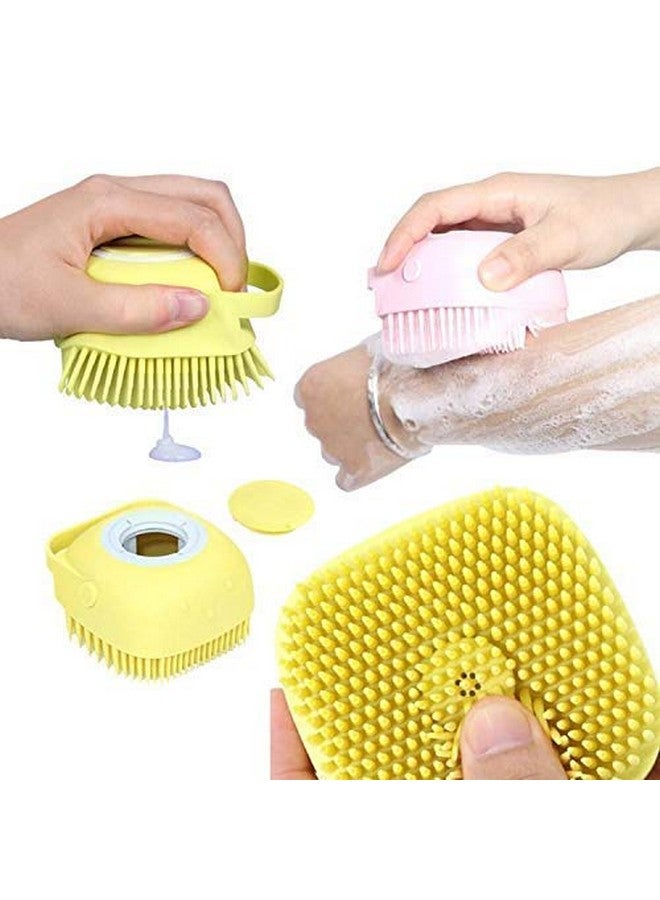 AUZENO Body Bath Brush, Silicone Soft Cleaning Bath Body Brush with Shampoo Dispenser - Skin Massage Brush Bath Bathroom Accessories (COLOR MAY VARY) - Image 2