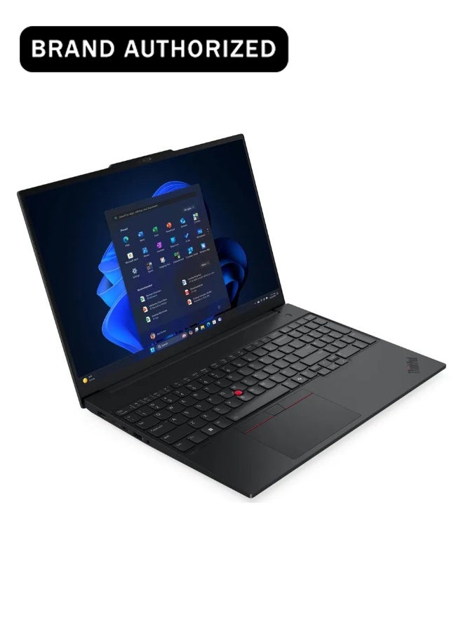 ThinkPad E16 Gen 3 Laptop, Intel Core Ultra 5 225U Processor, 16GB RAM, 512GB SSD, 16" WUXGA Display, Windows 11 Pro, Backlit Keyboard, 2 Year Warranty | 21SR005MGR English/Arabic Keyboard English/Arabic black