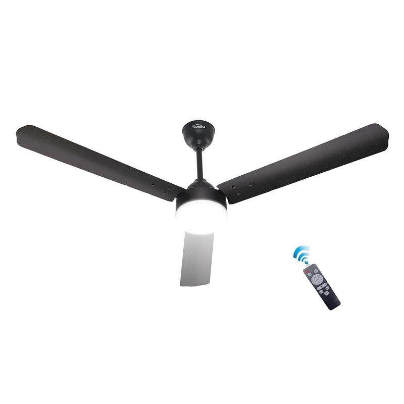 HAVAI Spinel BLDC Ceiling Fan 3 Blades 28W 1200mm Blade with Remote 9W LED Smokey Brown Smokey Brown - Image 1