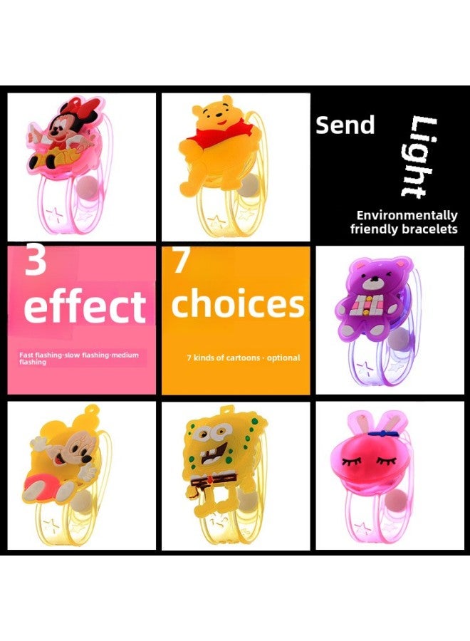 Children's Luminous Wrist Flash Bracelet Luminous Watch Luminous Bracelet Luminous Bracelet Night Market Stall Gift-Color:Luminous Bracelet Color Mixed Hair  - Image 3