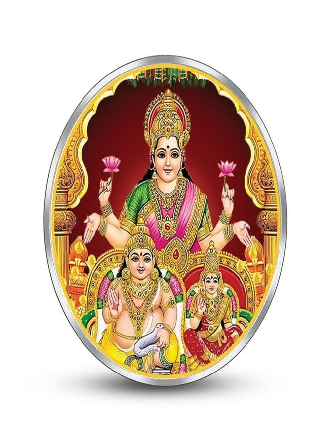 Silviya BIS Hallmarked Lakshmi Kuber 999 Pure Silver Coin | 10 Gm | Dhanteras & Diwali Puja | Home & Office | Round - Image 2