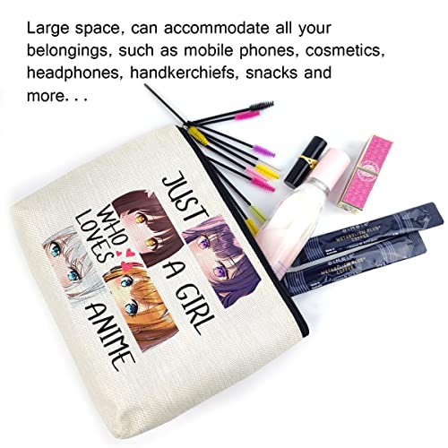 LANBAIHE Anime Fans Makeup Bag Gift - Just A Gir Who Really Loves Anime, Travel Cosmetic Bag For Her - Image 2