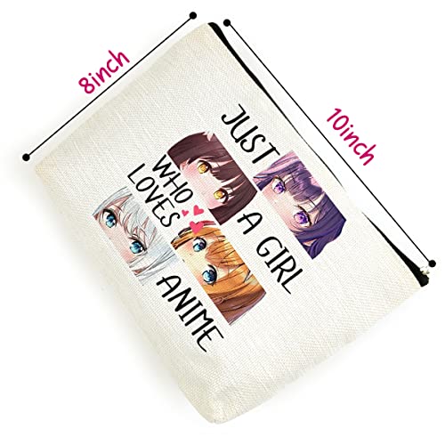 LANBAIHE Anime Fans Makeup Bag Gift - Just A Gir Who Really Loves Anime, Travel Cosmetic Bag For Her - Image 3