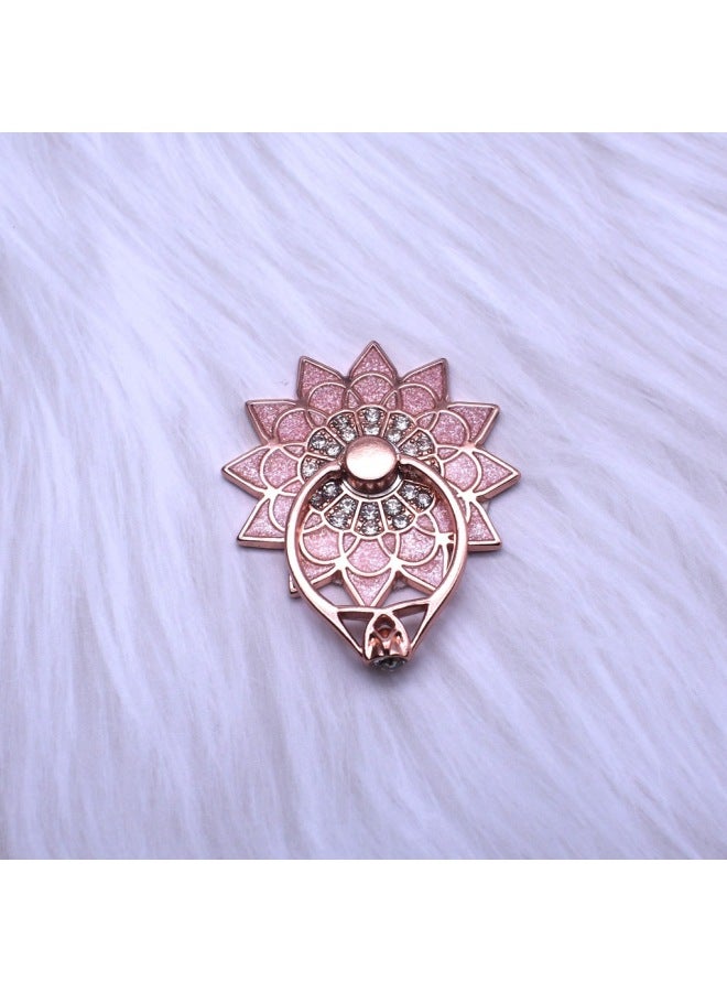 Fashion Sunflower Metal Mobile Phone Holder Finger Ring Movable Golden Zinc Alloy Special-shaped Mobile Phone Metal Finger Ring-Specifications Support Image Upload:gold - Image 1