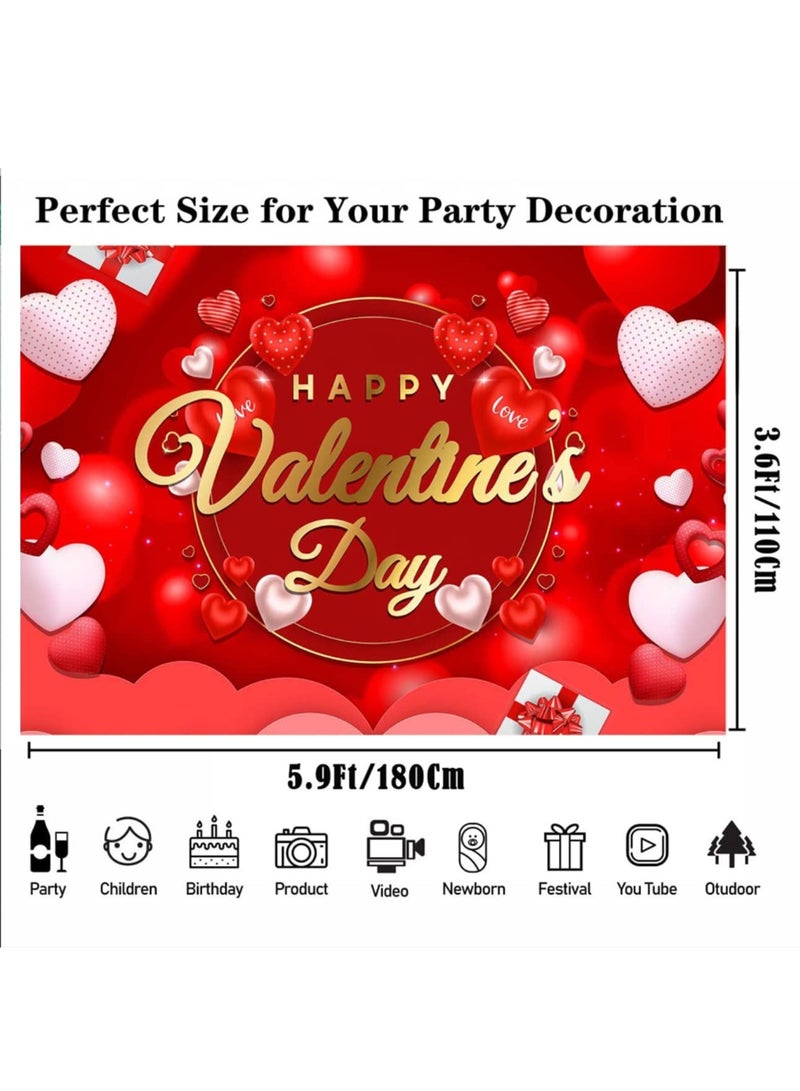 موردلي لافتة عيد حب سعيد، كبيرة الحجم، على شكل قلب أحمر، وردة، ديكور رومانسي لعيد الحب، لوازم زينة حفلات عيد الحب. - Image 5