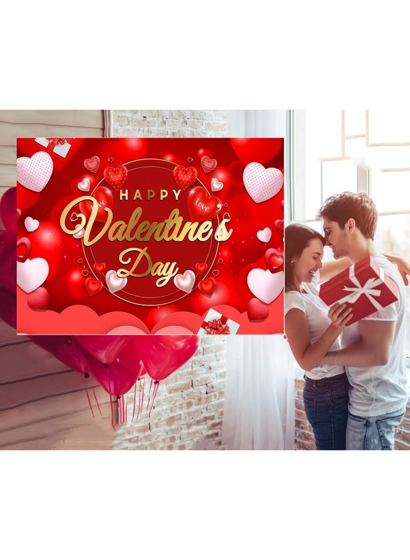 موردلي لافتة عيد حب سعيد، كبيرة الحجم، على شكل قلب أحمر، وردة، ديكور رومانسي لعيد الحب، لوازم زينة حفلات عيد الحب. - Image 4