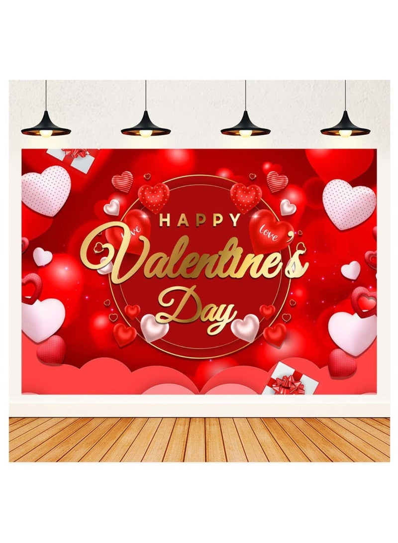 موردلي لافتة عيد حب سعيد، كبيرة الحجم، على شكل قلب أحمر، وردة، ديكور رومانسي لعيد الحب، لوازم زينة حفلات عيد الحب. - Image 1