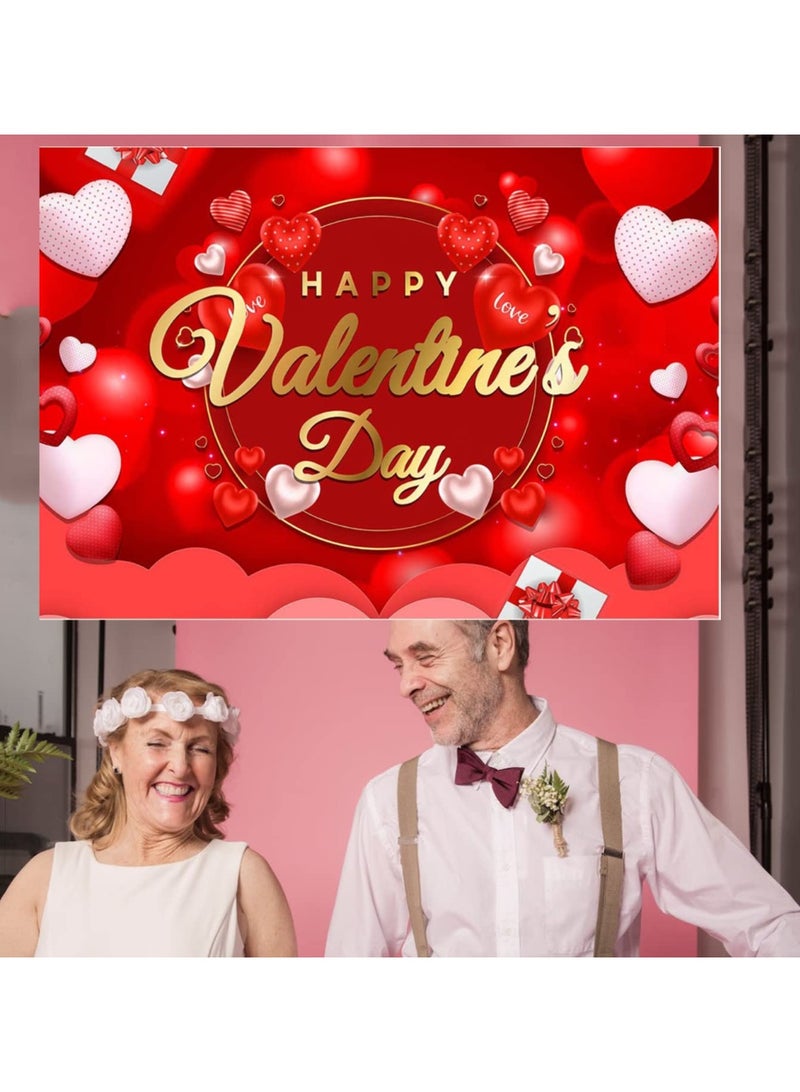 موردلي لافتة عيد حب سعيد، كبيرة الحجم، على شكل قلب أحمر، وردة، ديكور رومانسي لعيد الحب، لوازم زينة حفلات عيد الحب. - Image 3