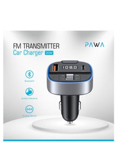 FM Transmitter Car Charger 30W - Black