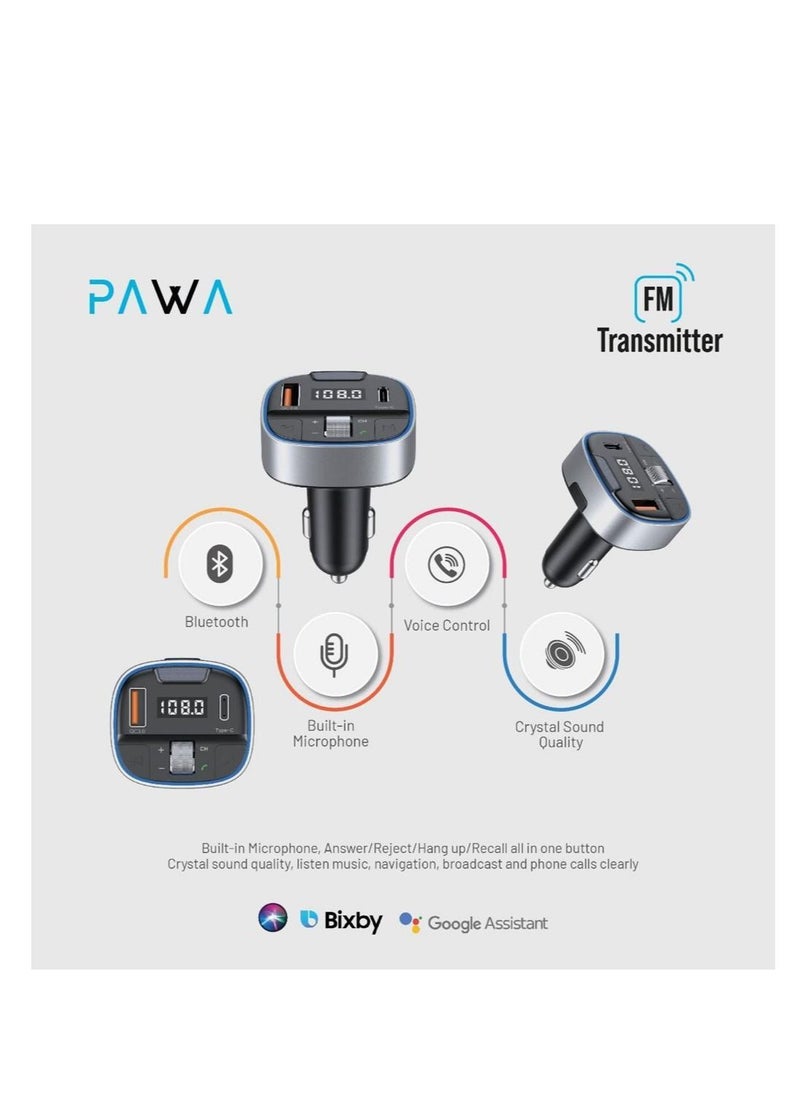 Pawa - FM Transmitter Car Charger 30W - Black - Image 1