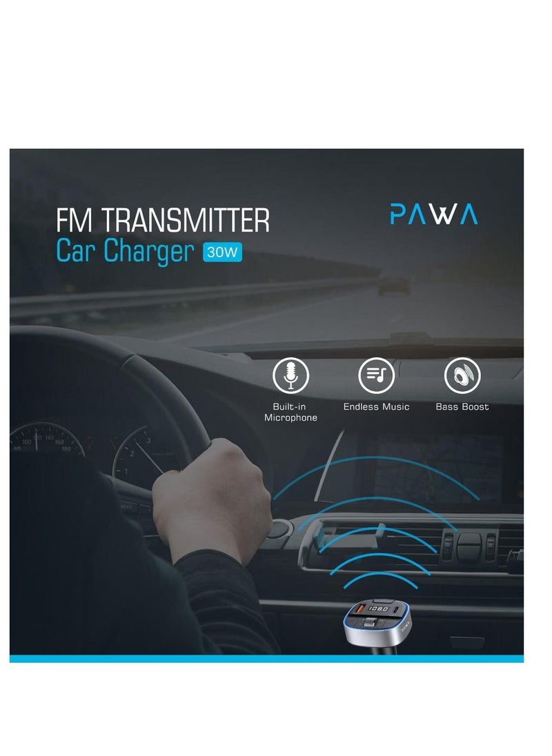 Pawa - FM Transmitter Car Charger 30W - Black - Image 1