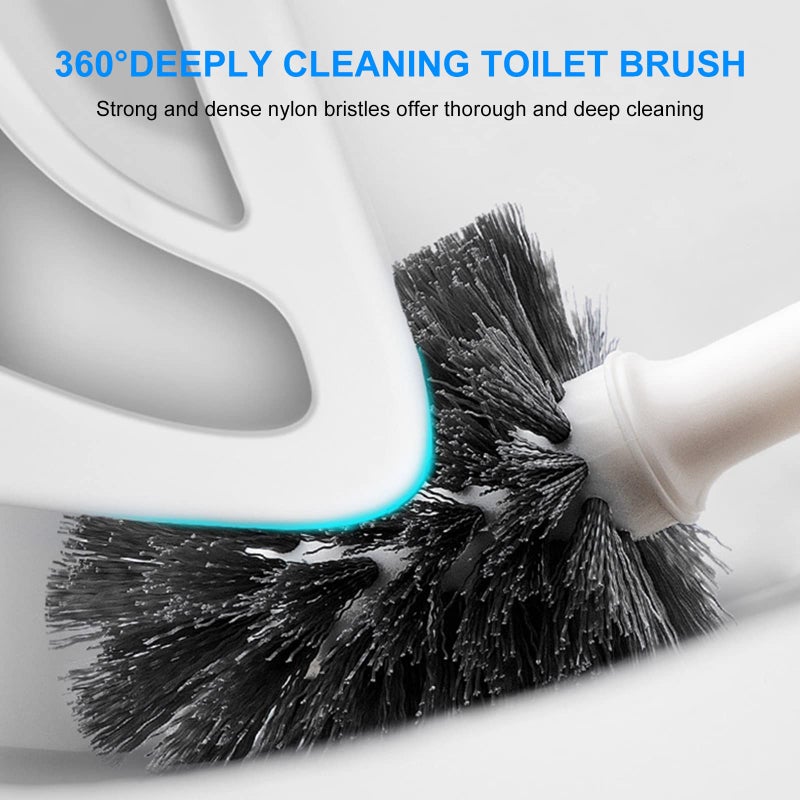 SetSail Toilet Brush and Plunger Set, Toilet Plungers for Bathroom Heavy Duty Toilet Bowl Brush and Holder Hidden Toilet Plunger and Brush Set for Deeply Cleaning - White - Image 5