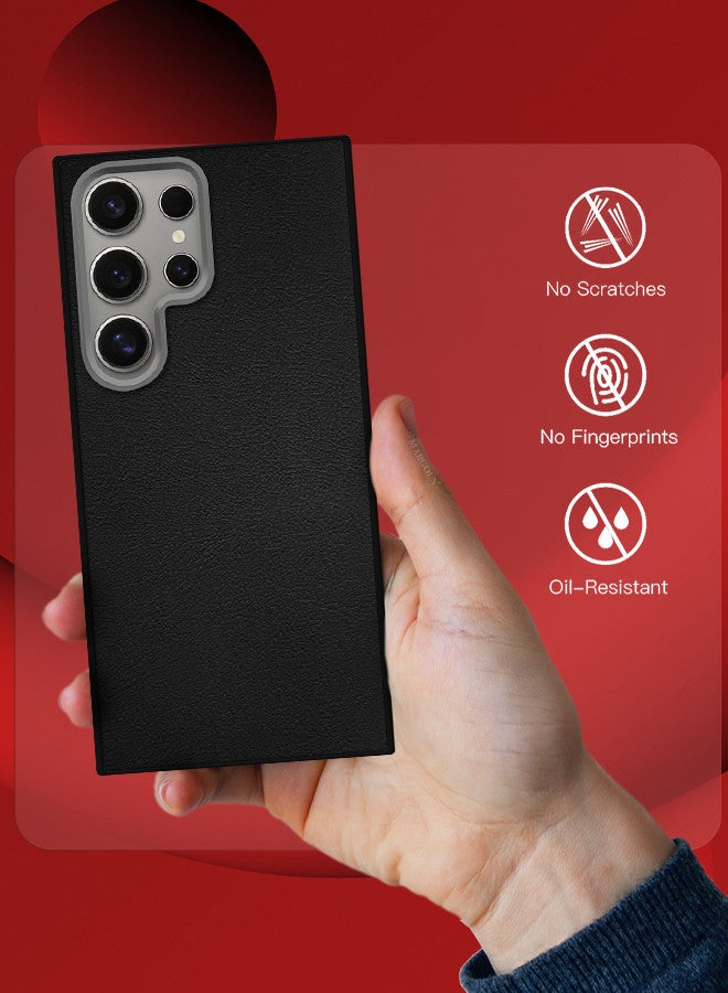 CATANES (for Samsung Galaxy S24 Ultra) 3 Pack Case Cover and 2 Screen Protectors Leather Case with Lens Frame Shockproof Full Body Protective Cover Black - Image 5