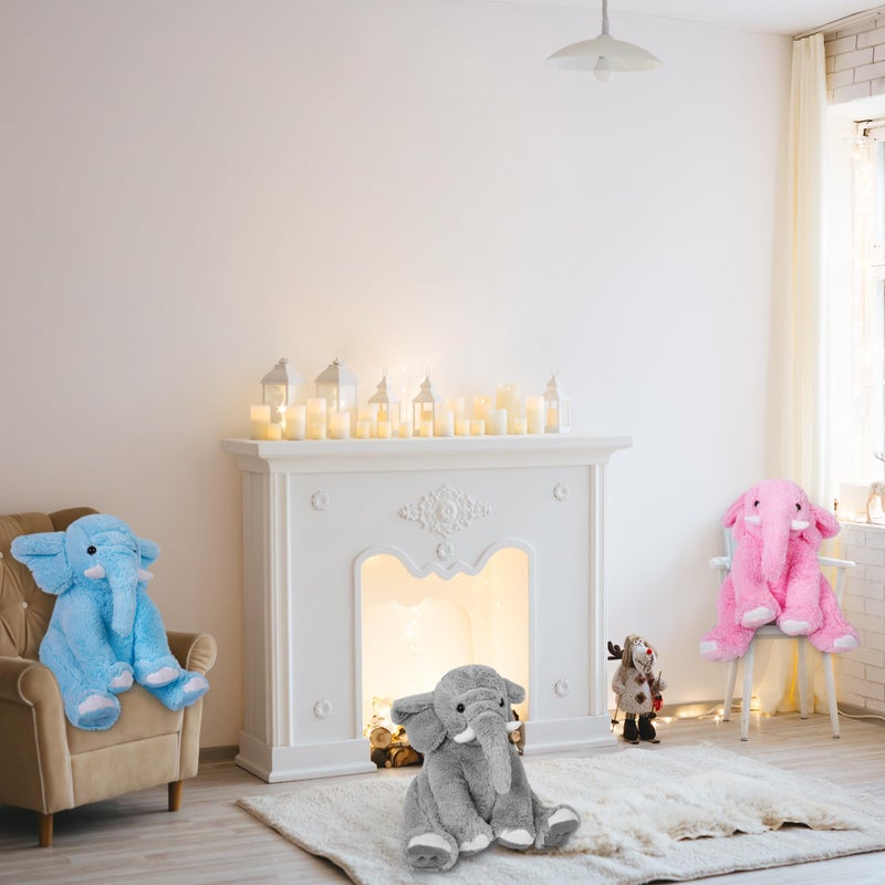 OurHonor Weighted Elephant Stuffed Animals  5Lb Weighted Plush Giant 16in Elephant Throw Pillow Plushie for Boys  and Girls Christmas (Grey) - Image 3