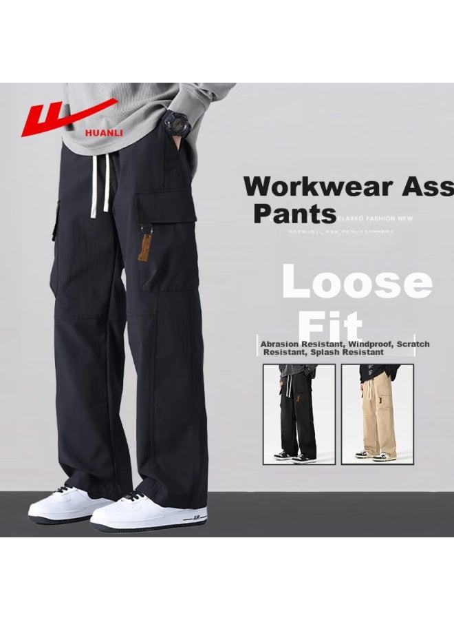 Pull Back Warrior Leisure Pants Men's Water Repellent Pants Men's Spring Outdoor Assault Pants Mountaineering Wear-resistant Work Pants Men Black 2XL - Image 1